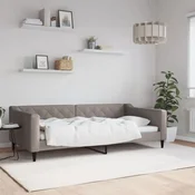 shumee vidaXL Kavč z ležiščem, taupe, 100x200 cm, oblazinjenje iz blaga