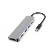 Conceptronic Conceptronic DONN02G USB-C multiport razširitveni vmesnik, Aluminium