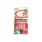 NEW INABA CHURU HAIRBALL Chicken - priboljšek za mačke - 4x14g (56g)