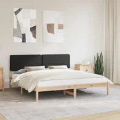 vidaXL Posteljni okvir z oblazinjenim vzglavjem Črna 200 x 200 cm