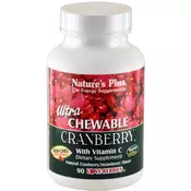 NATURES PLUS žvečljive tablete Cranberry with Vitamin C, 180 pastil