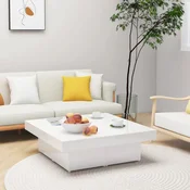 Stolic za kavu visoki sjaj bijeli 90x90x28 cm konstruirano drvo
