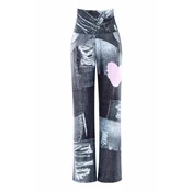 Winshape Športne hlače CUL101C  siva / siv denim / roza / bela