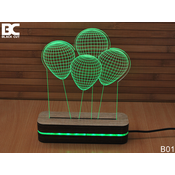 Black Cut 3D Lampa Baloni Zelena