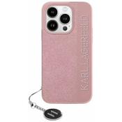 Karl Lagerfeld KLHCP15LPSAKDGCP iPhone 15 Pro 6.1 pink hardcase Saffiano Rhinestones Charm (KLHCP15LPSAKDGCP)
