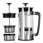 French press aparat za kavo PRESS P5 950 ml, srebrna, steklo / polirano nerjaveče jeklo, Espro