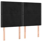 Vidaxl Vzglavje postelje črno 144x5x118/128 cm žametno