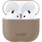 Kucište za slušalice Holdit - Silicone, AirPods 4, smede