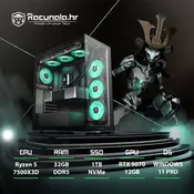 PPC Samurai Premium GamingPC (Ryzen 5 7500X3D, Liquid, 32GB DDR5, 1TB NVMe, RTX 5070, BT, WiFi) Win11P