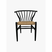 Blagavaonska stolica DKD Home Decor Crna Pisana Drvo Ratan Brijestovina 57 x 47 x 80 cm