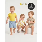 Sinsay - Pamucni bodi za bebe sa vocnim printom 3 pack - krem