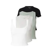 Abercrombie & Fitch Top ESSENTIAL  pegasto siva / kaki / črna / bela
