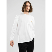 Carhartt WIP Pocket moška majica z dolgimi rokavi white