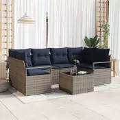 Set sofe 7 pcs Siva i plava poliratan