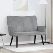 vidaXL Dvosečna zofa Svetlo siva 115 x 61 x 87 cm Žamet