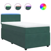 vidaXL vidaXL Box spring postelja z vzmetnico temno zelena 100x200 cm žamet, (21305031)