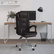 Vidaxl vidaXL Naslonjalo za pisarniški stol, črno, umetno usnje