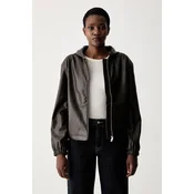Calvin Klein Jeans Jakna iz umetnega usnja LV047G516G Rjava Regular Fit