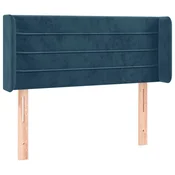 Vidaxl Vzglavje z ušesi temno modro 83x16x78/88 cm žamet