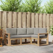 Set vanjskih sofa 4 pcs Bijela i svjetlosiva