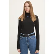 Majica z dolgimi rokavi Hugo Blue ženska, črna barva, 50525318