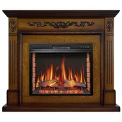 Casa Padrino baroque LED electric fireplace brown 128 x 38 x H. 110.5 cm