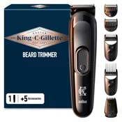 C+ King C. Gillette Električni brivnik za brado za moške, črn