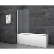 Aurlane Zložljiva stena za kopalno kad Silver Classic 80 x 140 cm krom 1-krilna