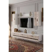 Hanah Home TV komoda Ilay, bela / travertin / srebrna