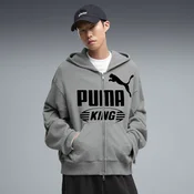 PUMA KING Full-Zip Oversized Jacket Men, Clothing, Medium Gray Heather, XS