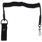 Varovalo za pištolo MFH Lanyard, black, with carabiner | 30753A