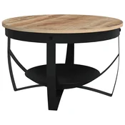 Vidaxl Klubska mizica O 68x43 cm robusten mangov les
