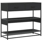 MAISON CHIC konzolna miza - miza ob steni črna 90x35x80 cm inženirski les, (21786650)