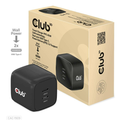Club3D Potovalni polnilec PPS 45 W s tehnologijo GAN, dvojni priključek USB tipa C, podpora za Power Delivery(PD) 3.0