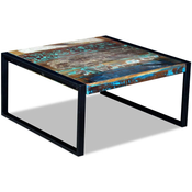 vidaXL Kavna Mizica iz Masivnega Predelanega Lesa 80x80x40 cm