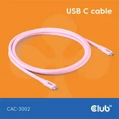 Club 3D kabel - CAC-3002 (USB-C, PD 240W, 20Gbps, 4K60Hz, ružicasta, M/M, 2m)