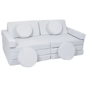 slomart Modularna otroška sofa, penasti bloki s volanom (barva: siva)