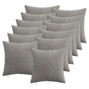 vidaXL Prevleka za blazino 12 pcs ALMELO Svetlo siva 50 x 50 cm