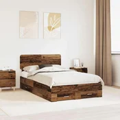 Vidaxl Konstrukcija postelje Star les 120 x 190 cm Konstruiran les