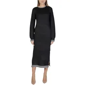 Vila VISONJA MIDI BODYCON MIDI KNIT DRESS /KA 14103827 Črna