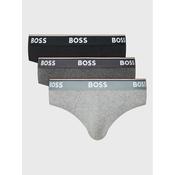 Moške spodnjice BOSS 3-pack moški, siva barva