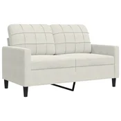 Vidaxl Kavč dvosed krem 120 cm žamet