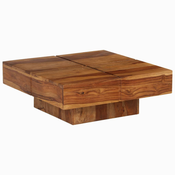 shumee Klubska mizica iz trdnega palisandra 80x80x30 cm