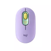 Miška LOGITECH POP, brezžična, optična, 1000dpi, USB, Bluetooth, vijolična