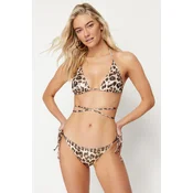 Trendyol Animal Patterned Triangle Tie High Leg Regular Bikini Set