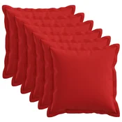 vidaXL Prevleka za blazino 6 pcs HOUTEN Rdeča 40 x 40 cm Lažni lanu