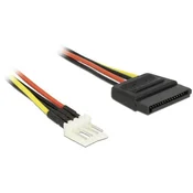 Delock Strujni priključni kabel [1x SATA-strujni-utikač 15pol. - 1x plosnati utikač 4pol.] 0.40 m crne, crvene, žute boje Delock