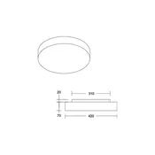 BRUMBERG LED stropna svetilka Celtis Midi, 3.000 K, sinkoza, modro-siva - Dnevna soba/jedilnica - sivo-modra