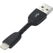 renkforce iPad/iPhone/iPod podatkovni/polnilni kabel [1x USB 2.0 vtič A-1x Apple Dock-vtič Lightning] 0.05 m črne barve renkforce