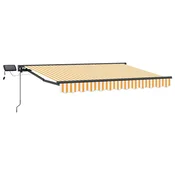 Vidaxl Ročno senčilo s LED-ji Rumena, Bela, Antracit 3 x 2 m